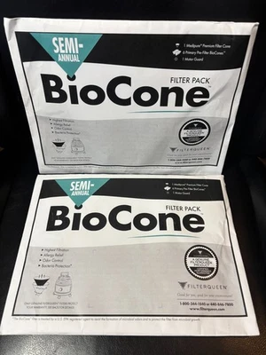 Filter Queen BioCone Semi-Annual FIlter Pack (2 Packs) Part # 4 404 01 3100 NEW - Imagem 1 de 2