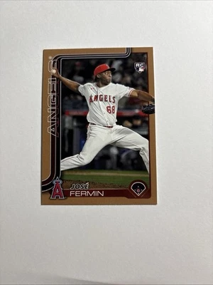 2025 TOPPS UPDATE US338 JOSE FERMIN, L.A. ANGELS, GOLD PARALLEL  /2025 - Image 1 of 2