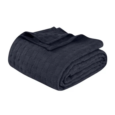 100% Cotton Thermal Basket Weave All Season Blanket Luxury Sofa & Warm Bed Throw - Image 1 of 3