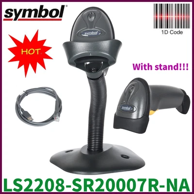 Zebra Symbol LS2208 Barcode Scanner Kit (LS2208-SR20007R-NA)USB Cable Stand US - Image 1 of 4
