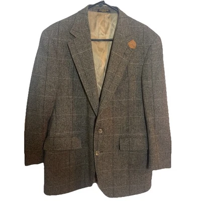 Blazer de lana Evan-Picone vintage para hombre abrigo deportivo espiga parches en el codo Foto 1 de 4