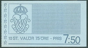 SWEDEN (H265) Scott 963a, 75ore Gustav VI Booklet, VF - Picture 1 of 1