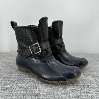 Botas Sperry Duck para mujer talla 6 azules negras de lana forradas de oveja impermeables Foto 1 de 4