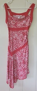 DVF Diane von Furstenburg Gr. 2 Kleid Faux Wickel 100% Seide rot Korallenriff Print - Bild 1 von 8