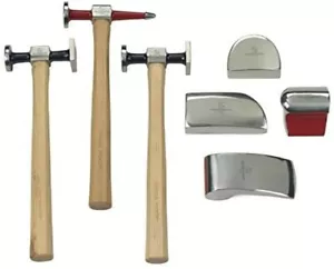 Pro Fender Repair Hammer 7pc Tool Dolly Set Auto Body Repairs Blow Mold Chisel - Bild 1 von 12