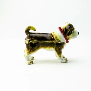 Caja de baratijas para perro Fabergé hecha a mano por cristales austriacos de Keren Kopal - Imagen 1 de 9