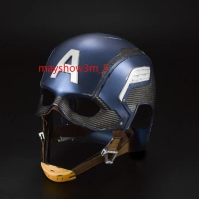 Marvel Capitán América Casco y Máscara Facial 1/1 Usable Cosplay Accesorios Regalos NUEVO Foto 1 de 4