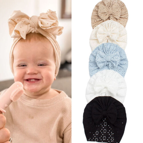 5PCS Comfortable Baby Thin Bow Tie Hat Mesh Hollow Plain Indian Hat Baby Hats