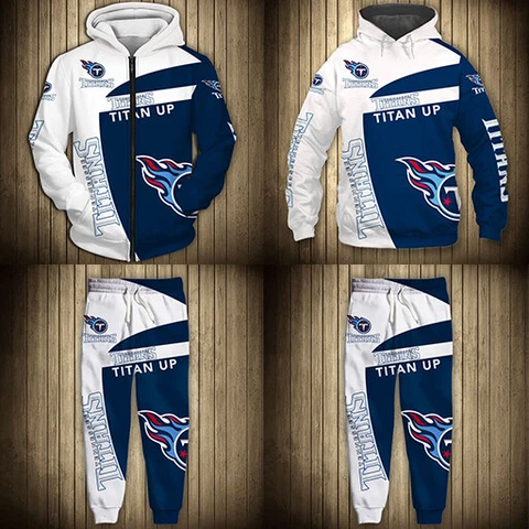 Tennessee Titans Jogging Outfits Set Athletic Pants Hoodie Tracksuit Sportswear Cover