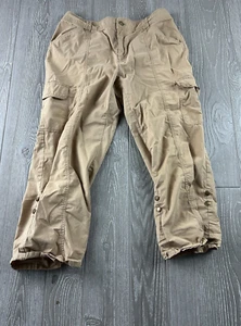 Caribbean Joe Womens Size 8 Capris Biege Pockets Nylon Cotton - Picture 1 of 11