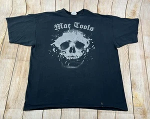 Vintage Mac Tools Skull T Shirt Black Faded Distressed Size 2XL - Picture 1 of 9