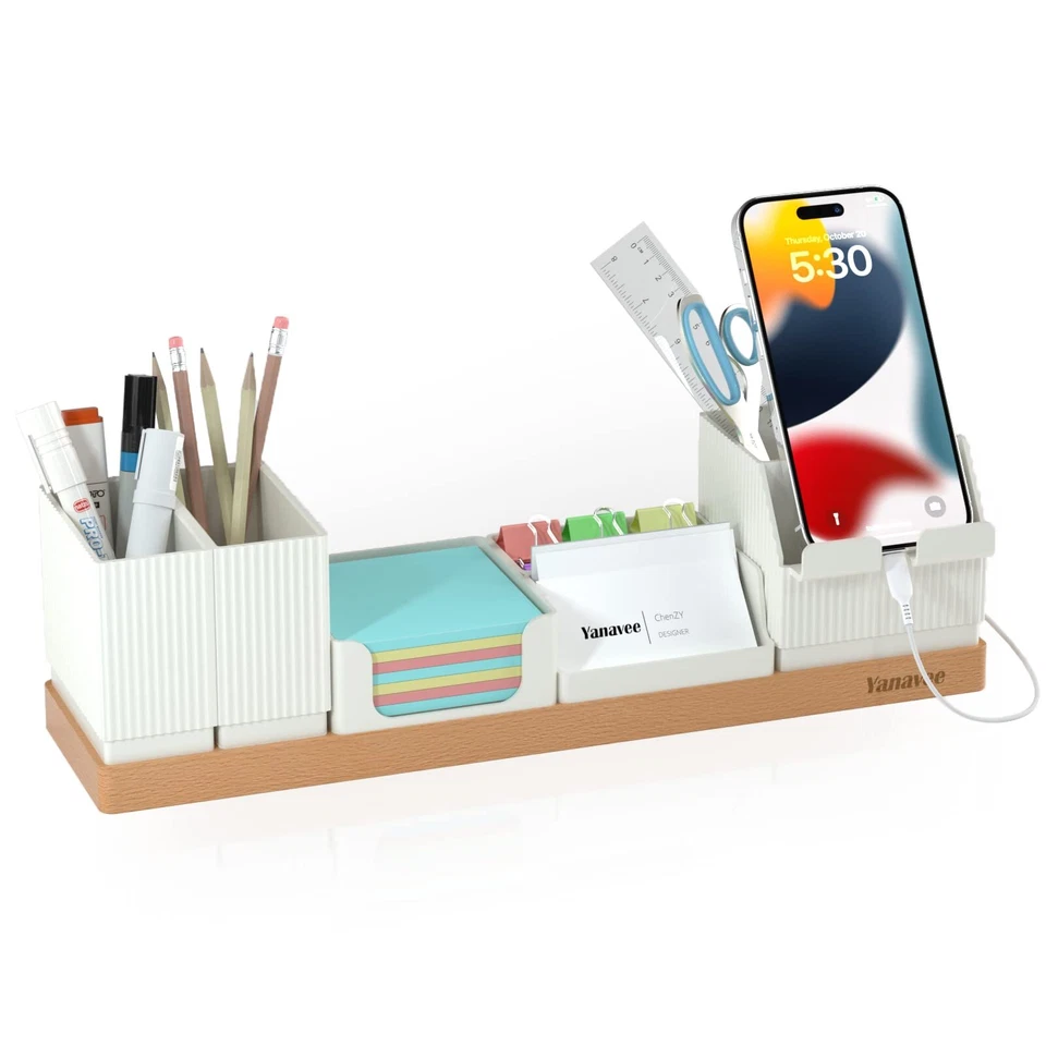 Schreibtisch Organizer Schreibtischorganizer Holz Büro Organizer Einstellbare... - Bild 1 von 4