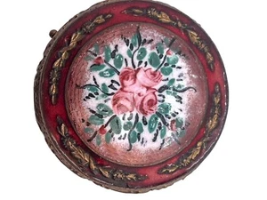 Exquisite Antique French Enameled Lady's Face Patch or Rouge Compact or Box - Picture 1 of 3