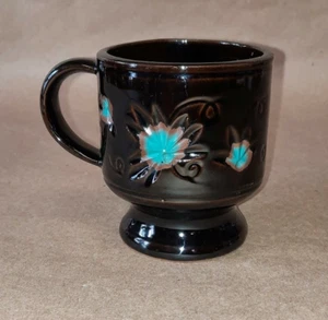Vintage Brown and Turquoise Japan Mug Cup - Picture 1 of 8