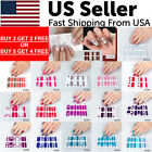 Full Size Nail Wraps Stickers Polish Manicure Art Self Stick Decor 3D Strips USA