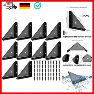 10 Stück Winkel Metall, Eckwinkel Metall Schwarz, 90 Grad Eckverbinder Winkel... - Bild 1 von 8