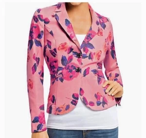 CAbi Style 804 Long Sleeve Button Front Pink Purple Watercolor Florals Jacket - Picture 1 of 12