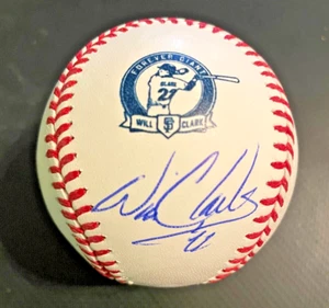 Will Clark Autographed Retirement Logo Baseball MLB JSA COA With UV Case - Picture 1 of 3