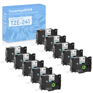 TZe-241 TZ-241 Schriftband schwarz auf weiß 18 mm laminiert für Brother P-Touch 10 Stück - Bild 1 von 17