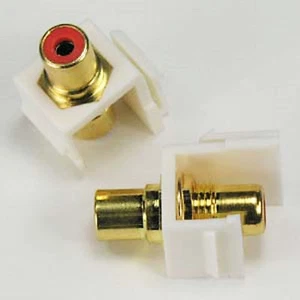 (Paquete de 2) Keystone Jack-Modular RCA con centro rojo, blanco - Imagen 1 de 1