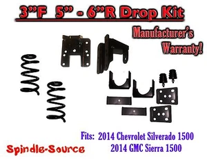 Kit de bobinas de caída ajustable 3/5 - 3/6 para 2014+ Chevy Silverado GMC Sierra - Imagen 1 de 1