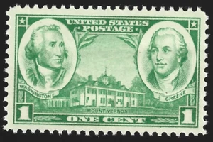 USA 1936 - Generals George Washington & Nathanael Greene - MNH Stamp - Sc. #785 - Picture 1 of 1