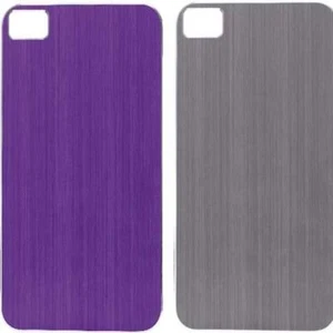 PACK DE 2 STICKERS IPHONE 4 4S EN ALIMINIUM VIOLET & GRIS COLORBLOCK AUTOCOLLANT - Zdjęcie 1 z 1