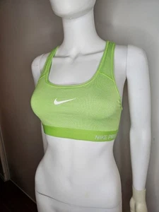 Nike Pro Dri-FIT Sports Bra Womens Lime Green Size Small - Picture 1 of 8