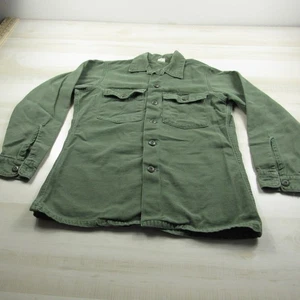 Vintage U&W Industries Army Shirt Mens 15.5 33 Green Cotton OG 107 Button Up 70s - Picture 1 of 12