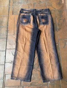 Vintage Dtek Wide Leg Baggy Jeans 40x32 Washed Embroidered Grunge Skater Hip Hop - Picture 1 of 6