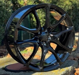 22" Gloss Black Wheels Fits Dodge Durango RT GT SRT Hellcat Jeep Grand Cherokee - Picture 1 of 3