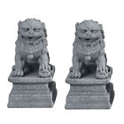  2 Pcs Chinese Style Lion Ornament Sandstone Tea Table Decor Figurines