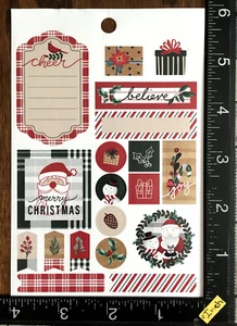 CHRISTMAS, WINTER, SANTA-CLAUS, SNOWMAN, 1 SHEET BEAUTIFUL STICKERS #NEVAR03 - Picture 1 of 2