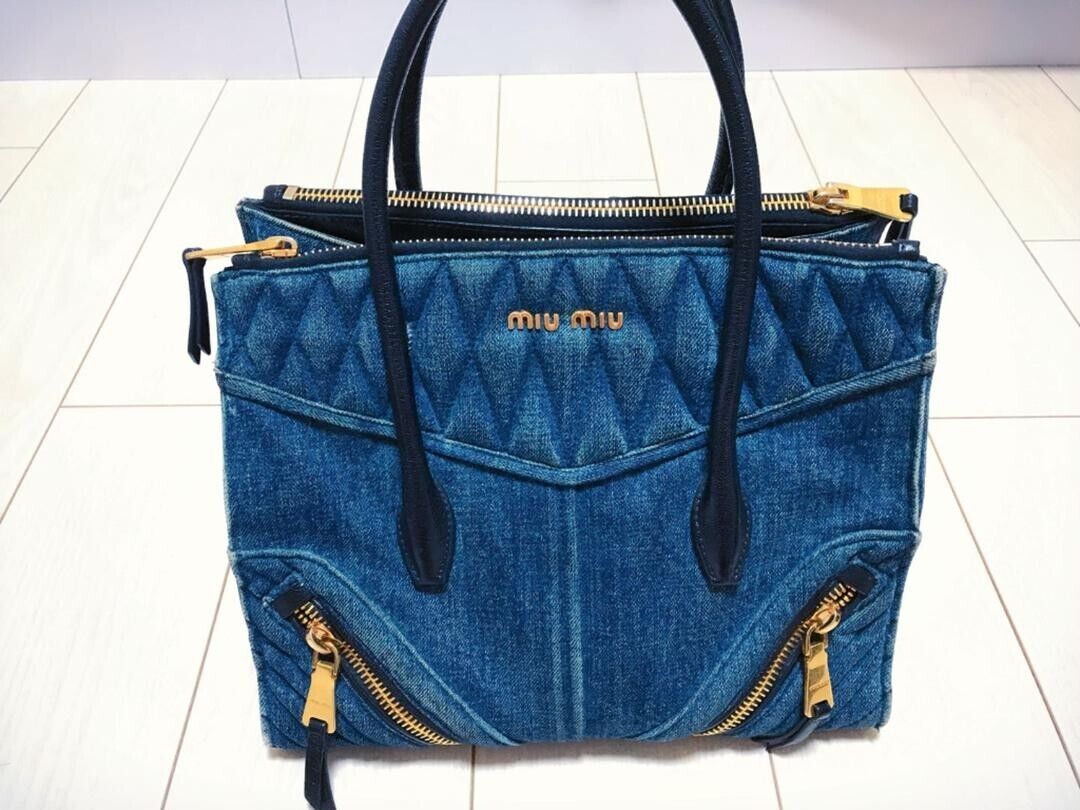 Miu Miu Tote Denim Exterior Bags & Handbags for Women for Miu Miu Tote Denim Exterior Bags & Handbags for Women for