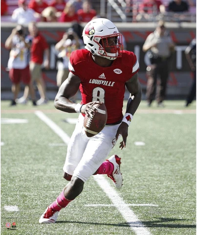 Lamar Jackson Louisville Cardinals Unsigned Scrambling Photo Cover