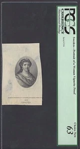 Sweden Vignette Proof Portrait of Woman Used on date 1902 PS593-S594  - Picture 1 of 2