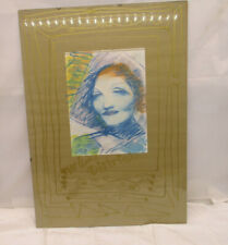 Vintage Handzeichnung „Porträt der Marlene Dietrich“ Pop Art – Bunt – 70x50 cm  