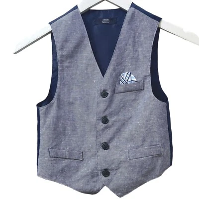 NAUTICA Boys Vest Size 5 Blue Linen Blend - Image 1 of 4