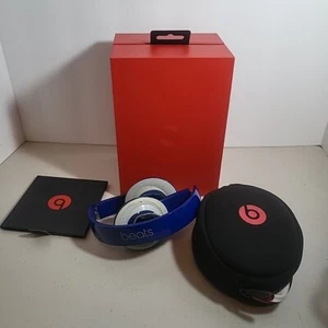 Beats by Dr. Dre Solo Authentic Headphones Blue- No Earpad & Aux Cable FOR Parts - Picture 1 of 10
