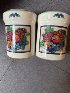 Vintage Eileen Rosenfeld Küche Bauernhof Salz und Pfefferstreuer Früchte groß Y2K - Bild 1 von 12