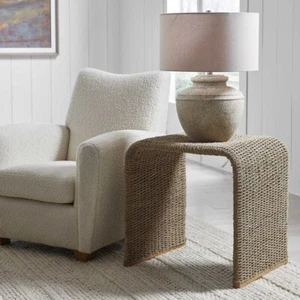 CALABRIA WOVEN SEA GRASS TABLE UTTERMOST 22878 - Picture 1 of 4