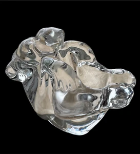 Art Vannes-Le Châtel France Crystal Glass Monkey Cigar Pipe Candle Holder VTG - Picture 1 of 15