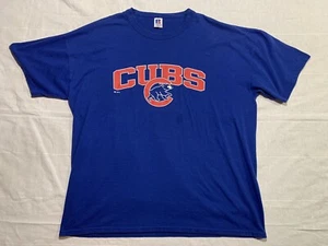 Vintage Chicago Cubs MLB Russell Vintage Blue Logo XL T-Shirt - Bild 1 von 4