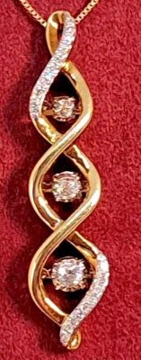 10k Gold 3 Diamond Shimmer Styling Approximately .50cttw - Image 1 of 4