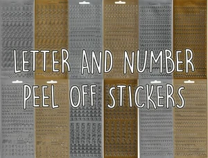 Letters & Numbers Peel Off Outline Stickers for card making Gold or Silver - Picture 1 of 10