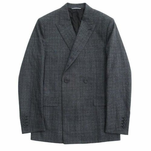 Giacca 22aw Dior doppio sartoriale glen check blazer pizzo risvolto 46 grigio uomo
