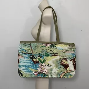 Borsa a tracolla impreziosita con perline paillettes borsa a tracolla tote boho spiaggia tropicale - Foto 1 di 12