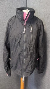 Superdry Polar Windcheater Women Wind Hiker Black Uk L LN047 GG 10 - Picture 1 of 5