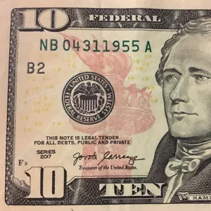 ⭐Birthday Anniversary ☆ 04311955 ☆ April 31 1955 ☆ Fancy $10 TEN Dollar Bill - Picture 1 of 4