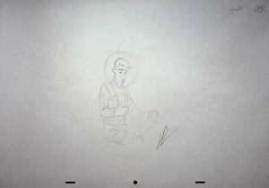 Lápiz de escena dibujada a mano Curious George 2006 producción firmado por Len Simon #nuevo - Imagen 1 de 2